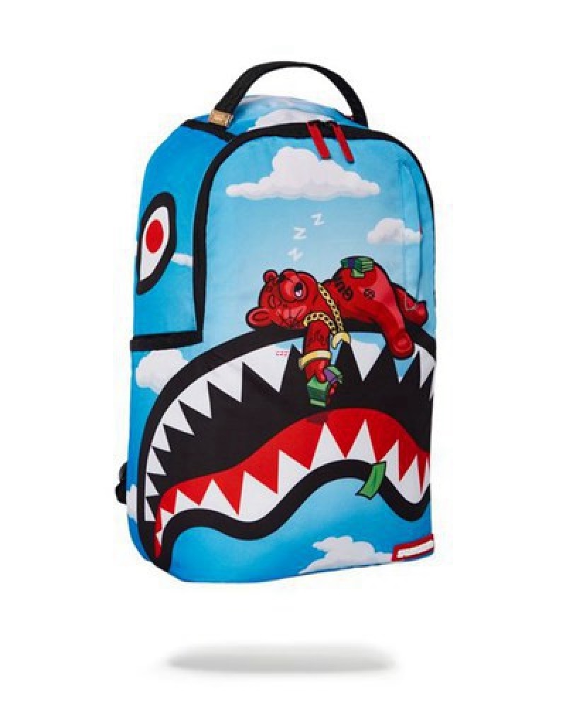 Blue Sprayground Diablo Money Dreams (Dlxr) Backpacks | 96104-DUHF