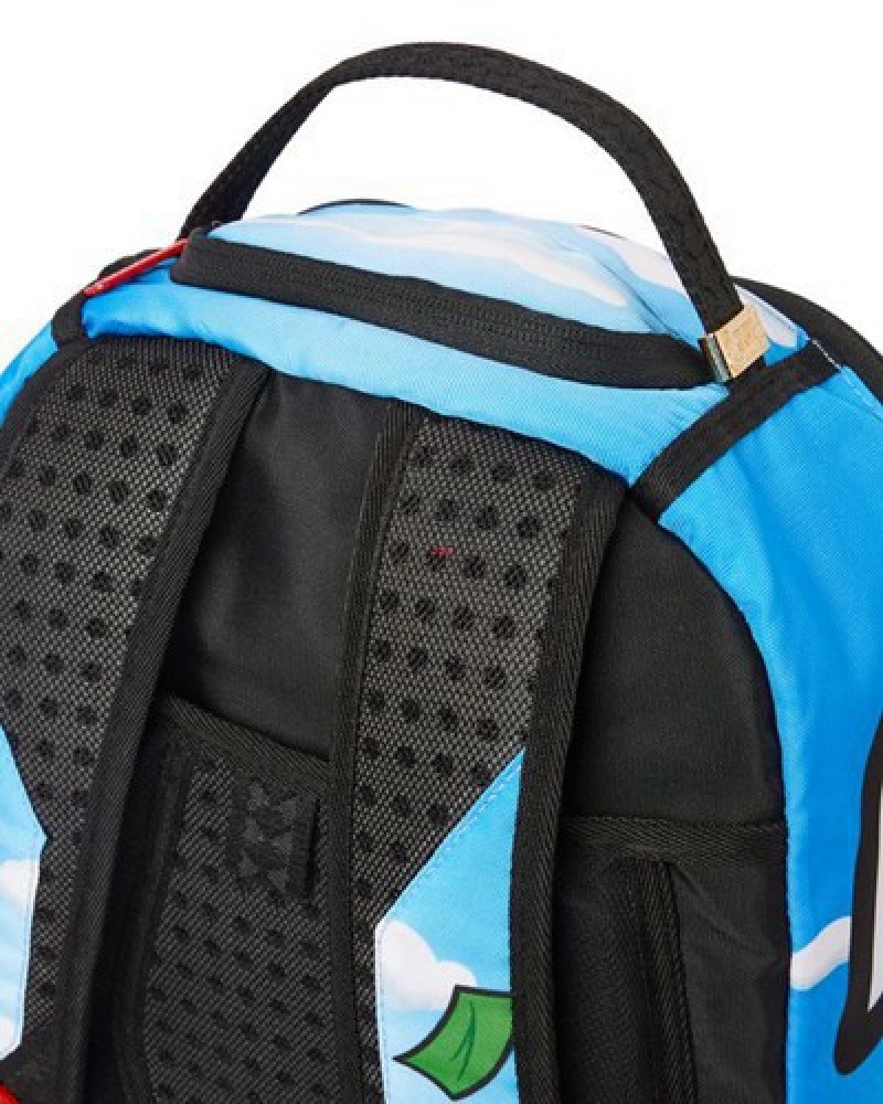 Blue Sprayground Diablo Money Dreams (Dlxr) Backpacks | 96104-DUHF