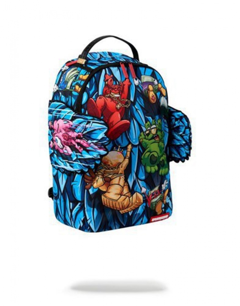 Blue Sprayground Hang In There Backpacks | 64305-PBWM