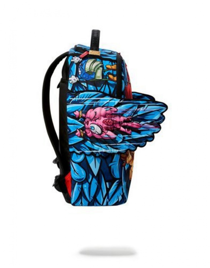 Blue Sprayground Hang In There Backpacks | 64305-PBWM