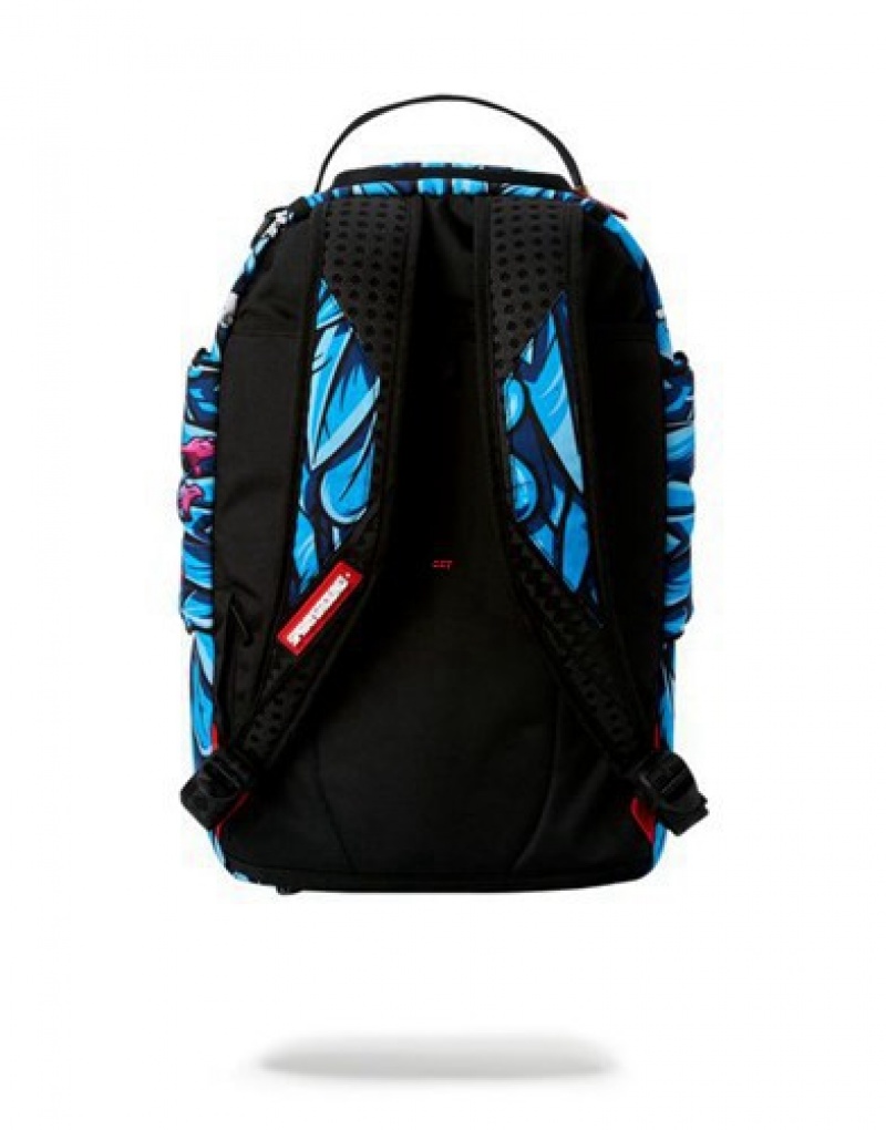 Blue Sprayground Hang In There Backpacks | 64305-PBWM