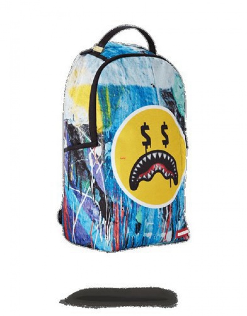 Blue Sprayground Have A Sharky Day Backpacks | 32819-BHIP