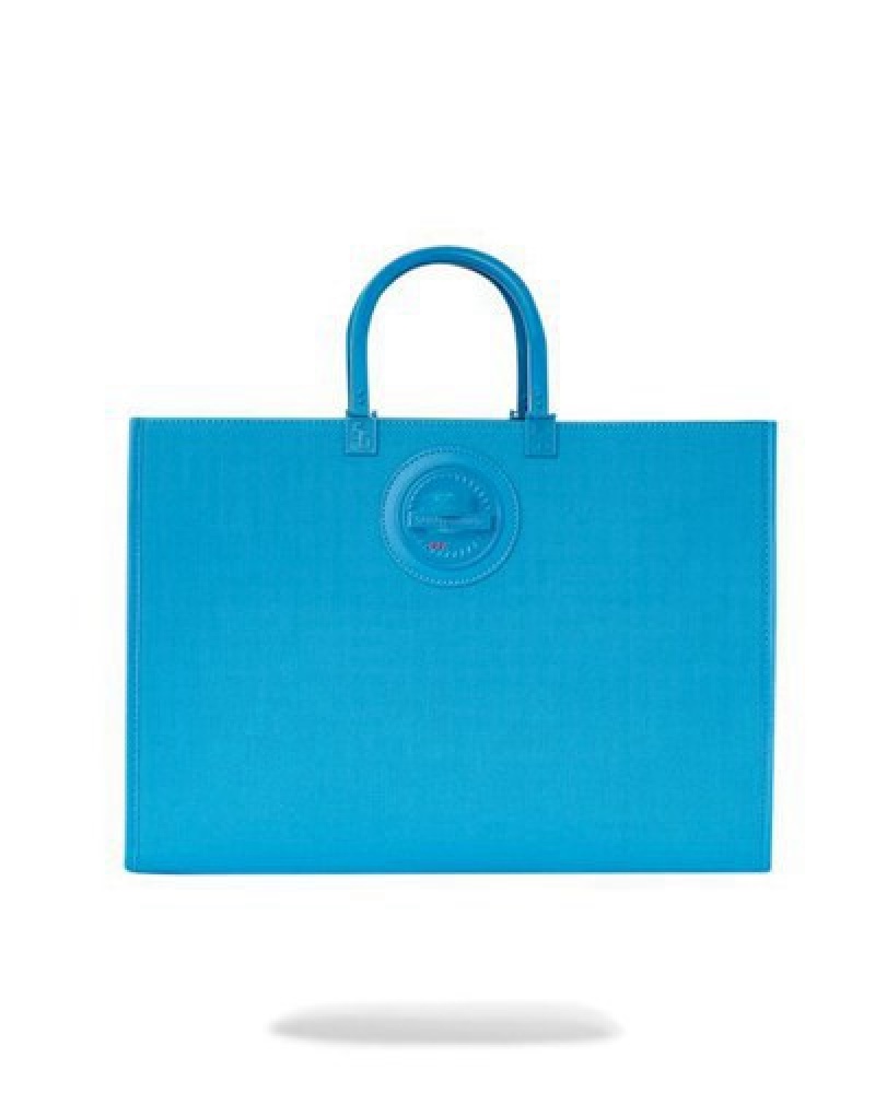 Blue Sprayground Heavy Metal Shark Tortuga Tote Bags | 78034-HDWA