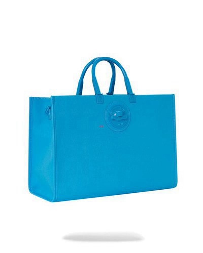 Blue Sprayground Heavy Metal Shark Tortuga Tote Bags | 78034-HDWA