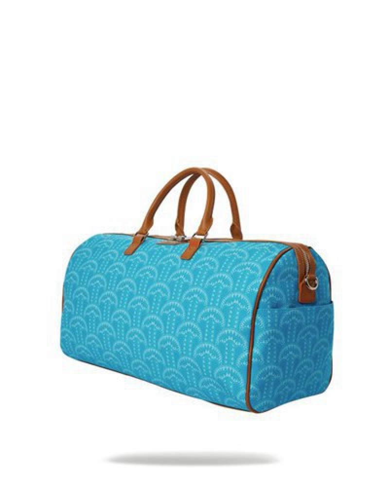 Blue Sprayground Illuchains Turq Duffle Bags | 71980-VDYK