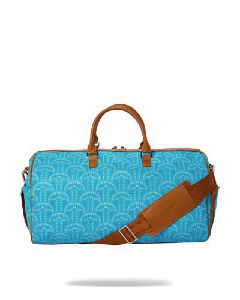 Blue Sprayground Illuchains Turq Duffle Bags | 71980-VDYK