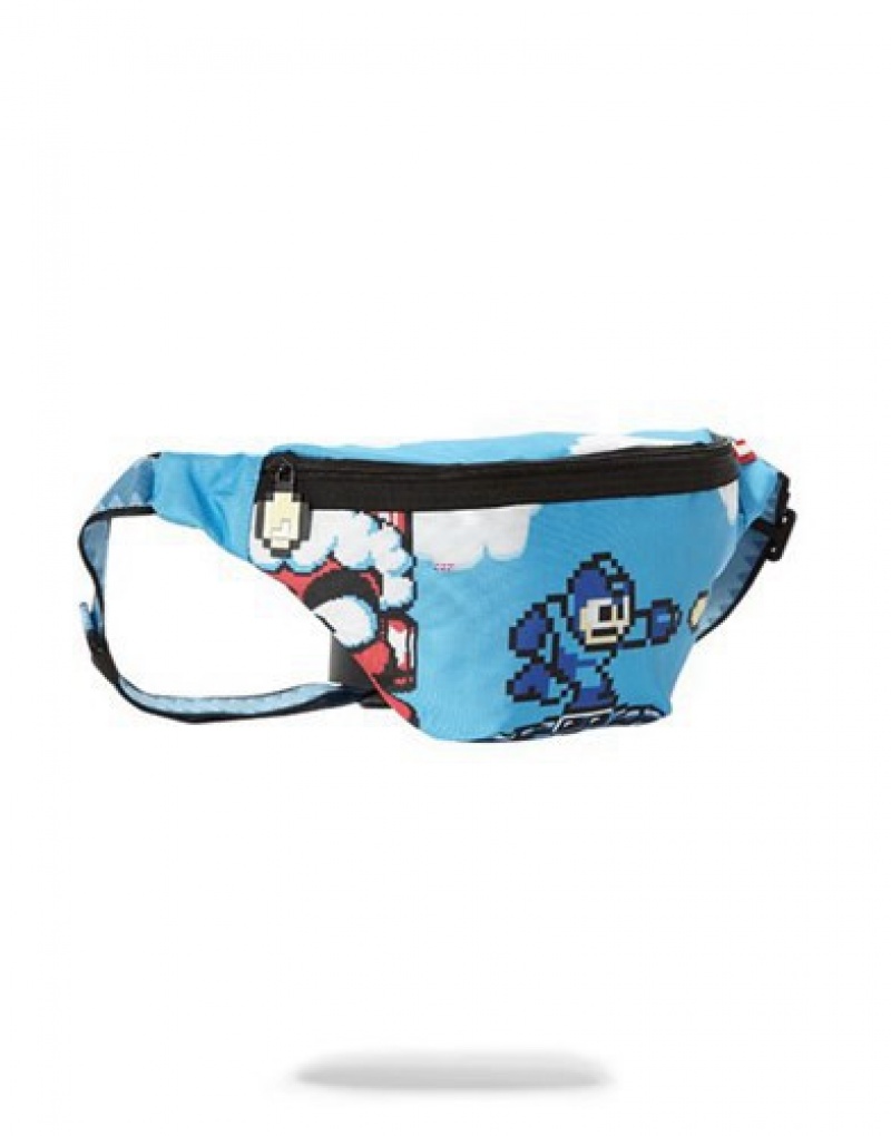 Blue Sprayground Mega Man Crossbody Bags | 98560-XMFV