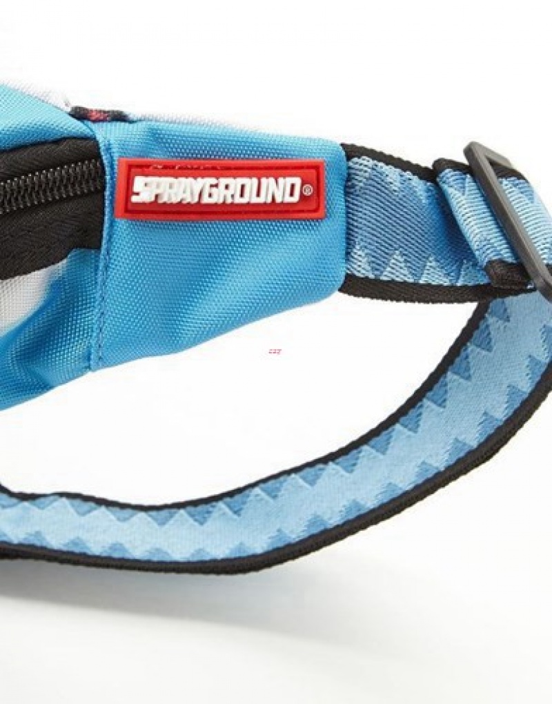 Blue Sprayground Mega Man Crossbody Bags | 98560-XMFV