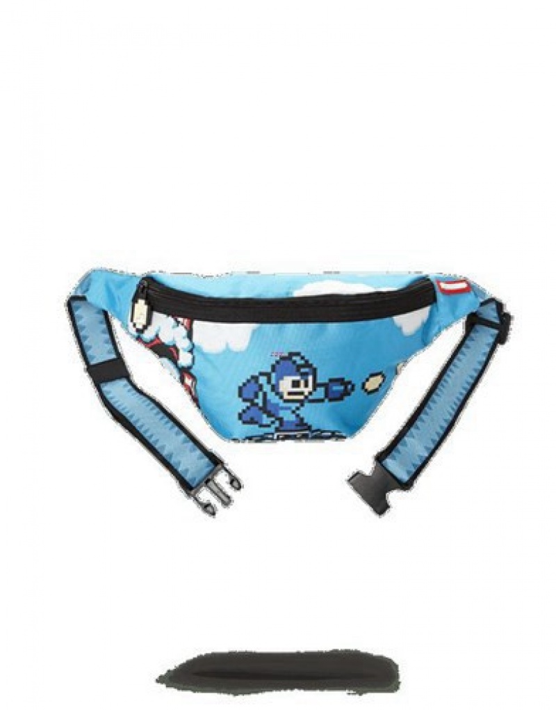 Blue Sprayground Mega Man Crossbody Bags | 98560-XMFV