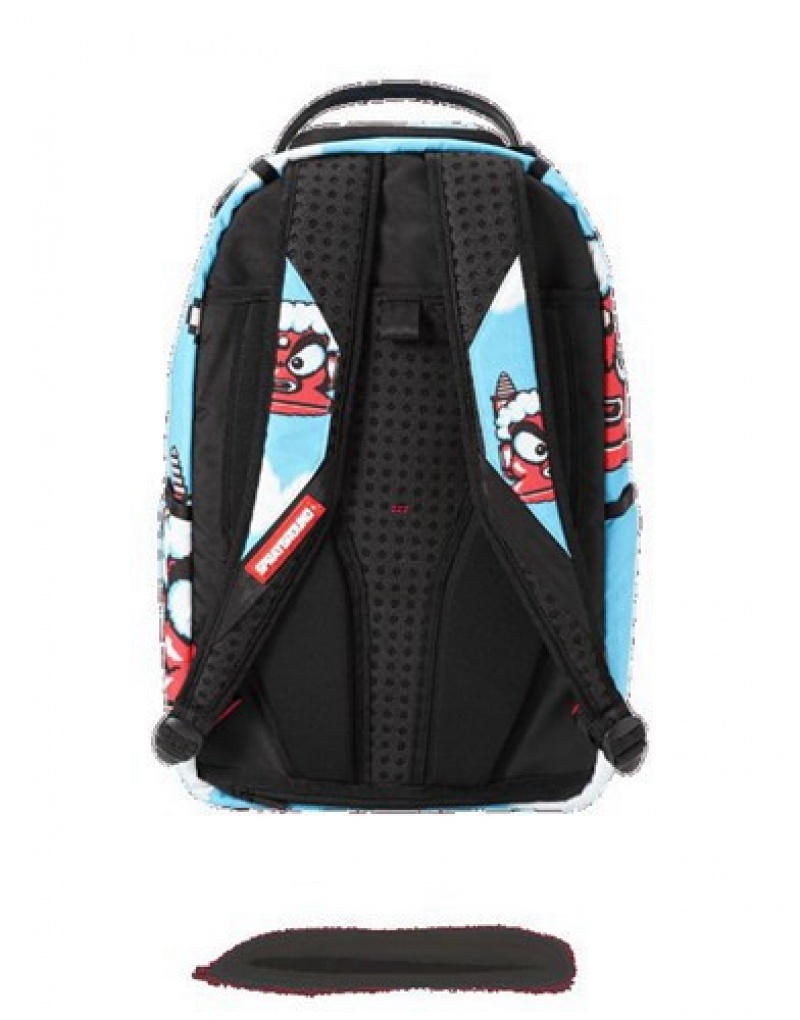 Blue Sprayground Mega Man Destroyer Shark Backpacks | 40986-AXTK