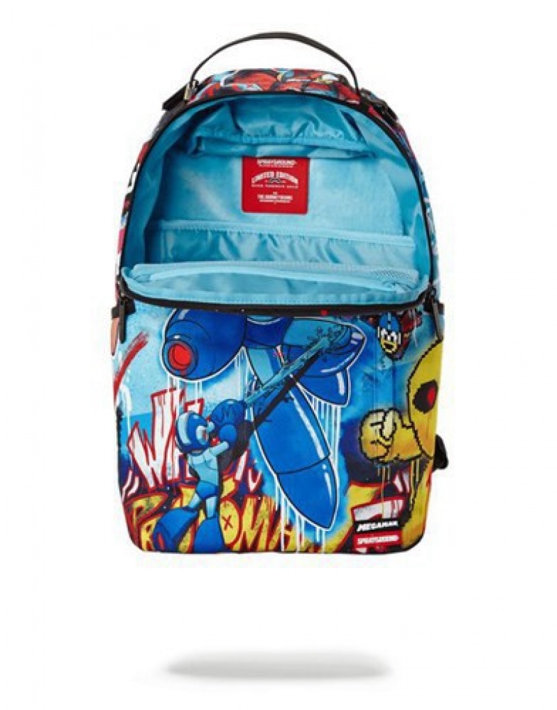 Blue Sprayground Megaman Vandal Backpacks | 68149-QGID