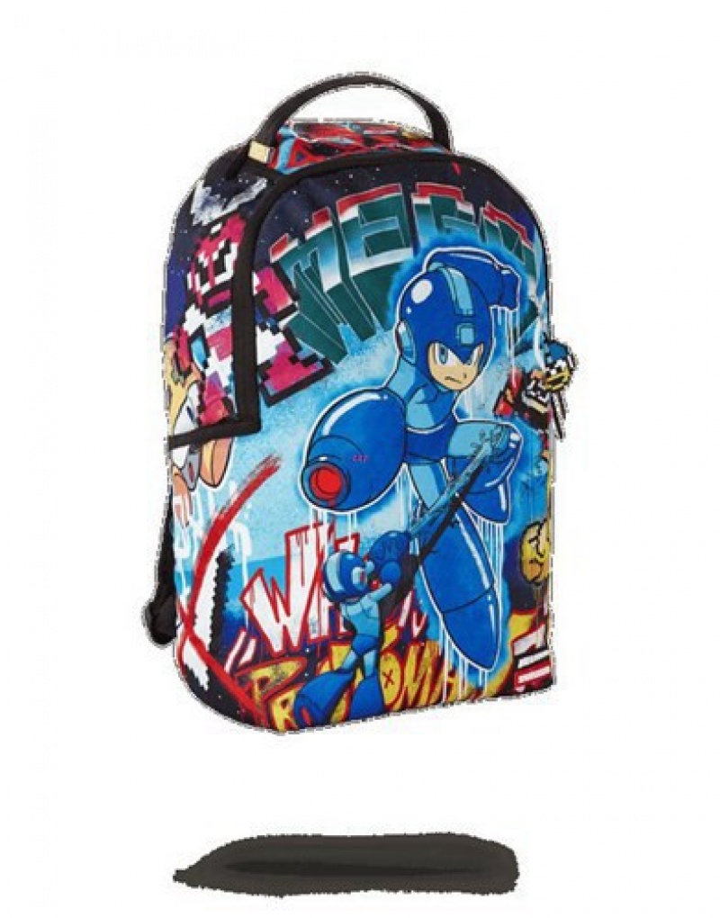 Blue Sprayground Megaman Vandal Backpacks | 68149-QGID