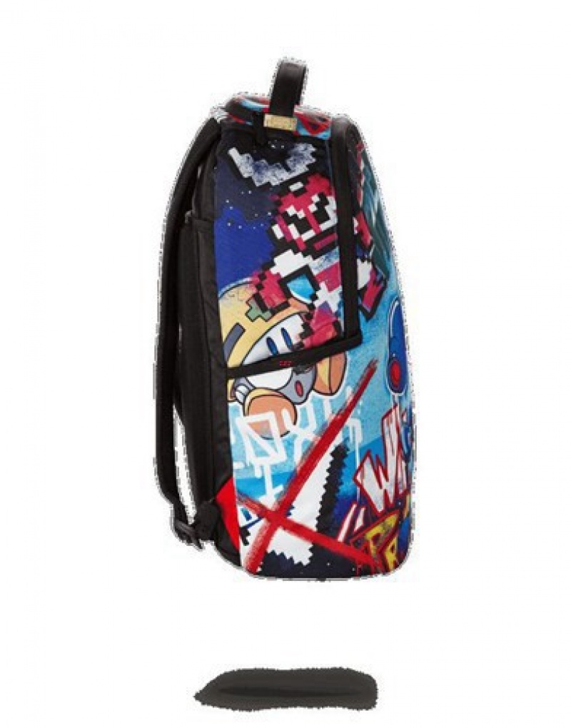 Blue Sprayground Megaman Vandal Backpacks | 68149-QGID