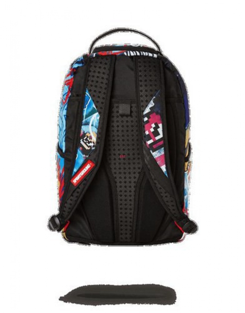 Blue Sprayground Megaman Vandal Backpacks | 68149-QGID