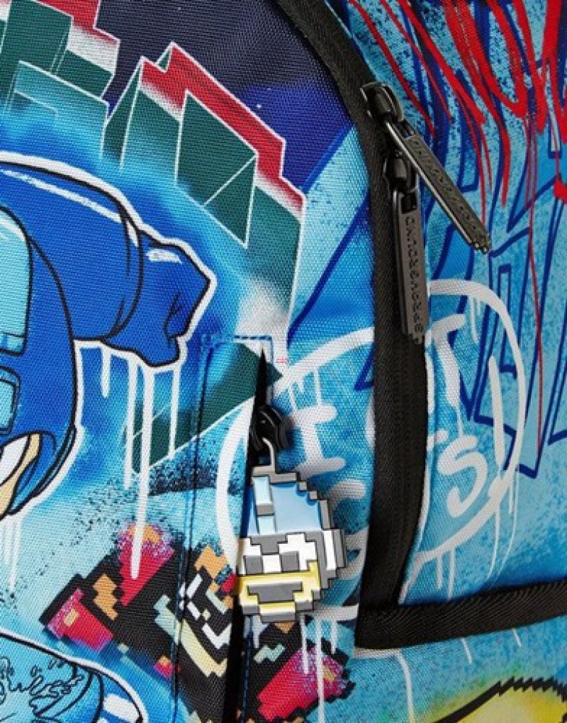 Blue Sprayground Megaman Vandal Backpacks | 68149-QGID