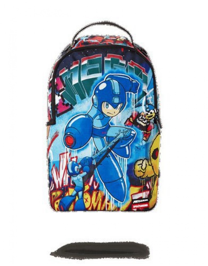 Blue Sprayground Megaman Vandal Backpacks | 68149-QGID