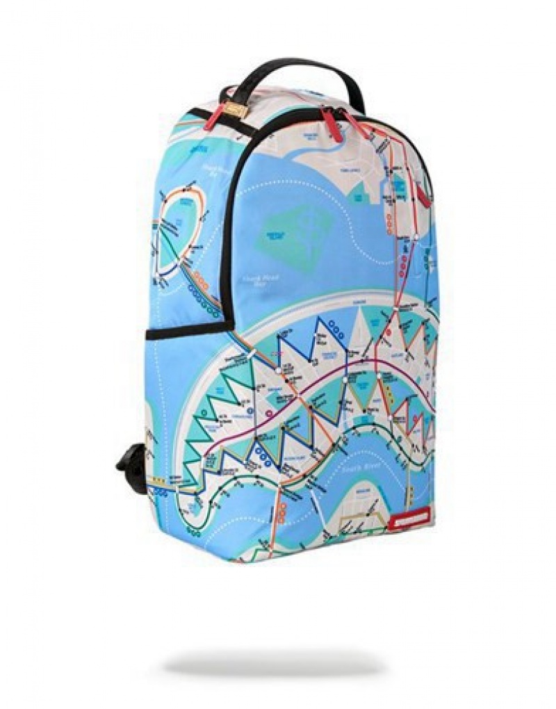 Blue Sprayground Metroshark Backpacks | 94361-SZTO