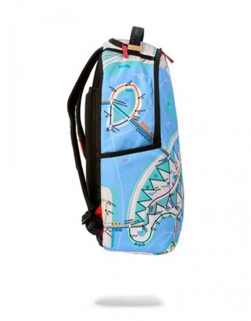 Blue Sprayground Metroshark Backpacks | 94361-SZTO