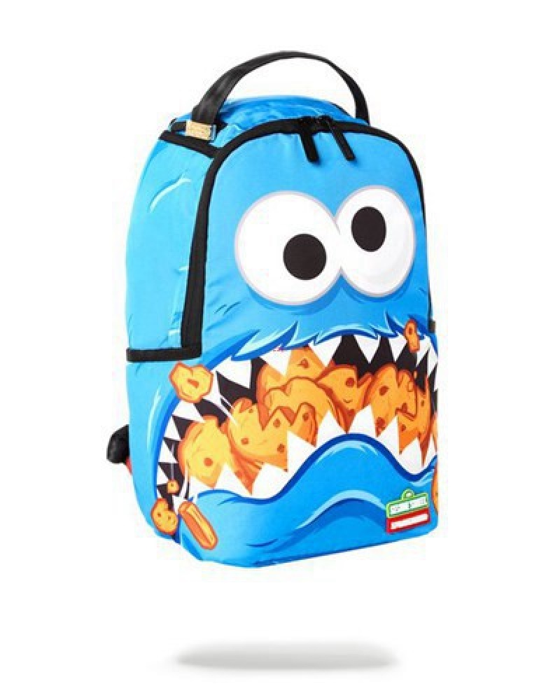 Blue Sprayground Mini Cookie Monster Shark Backpacks | 52196-JUAX