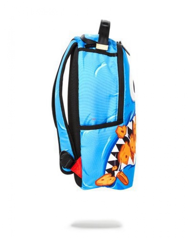 Blue Sprayground Mini Cookie Monster Shark Backpacks | 52196-JUAX