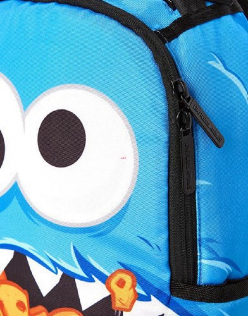 Blue Sprayground Mini Cookie Monster Shark Backpacks | 52196-JUAX