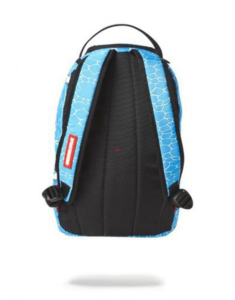 Blue Sprayground Mini Welcome To Shark Island Backpacks | 40238-JKDH