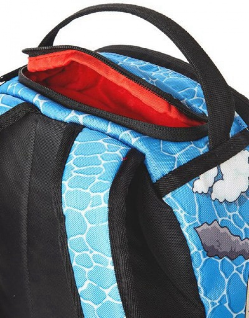 Blue Sprayground Mini Welcome To Shark Island Backpacks | 40238-JKDH