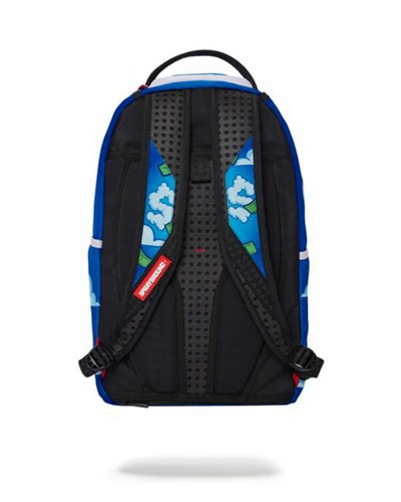 Blue Sprayground Money Dreams (Dlxr) Backpacks | 79615-FEMX