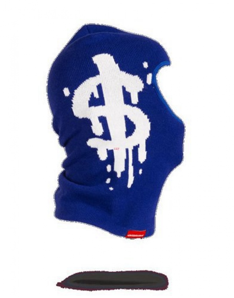 Blue Sprayground Money Drip Ski Masks | 41582-RUYG