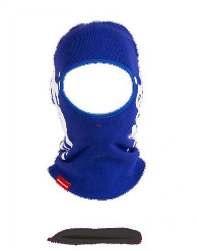 Blue Sprayground Money Drip Ski Masks | 41582-RUYG