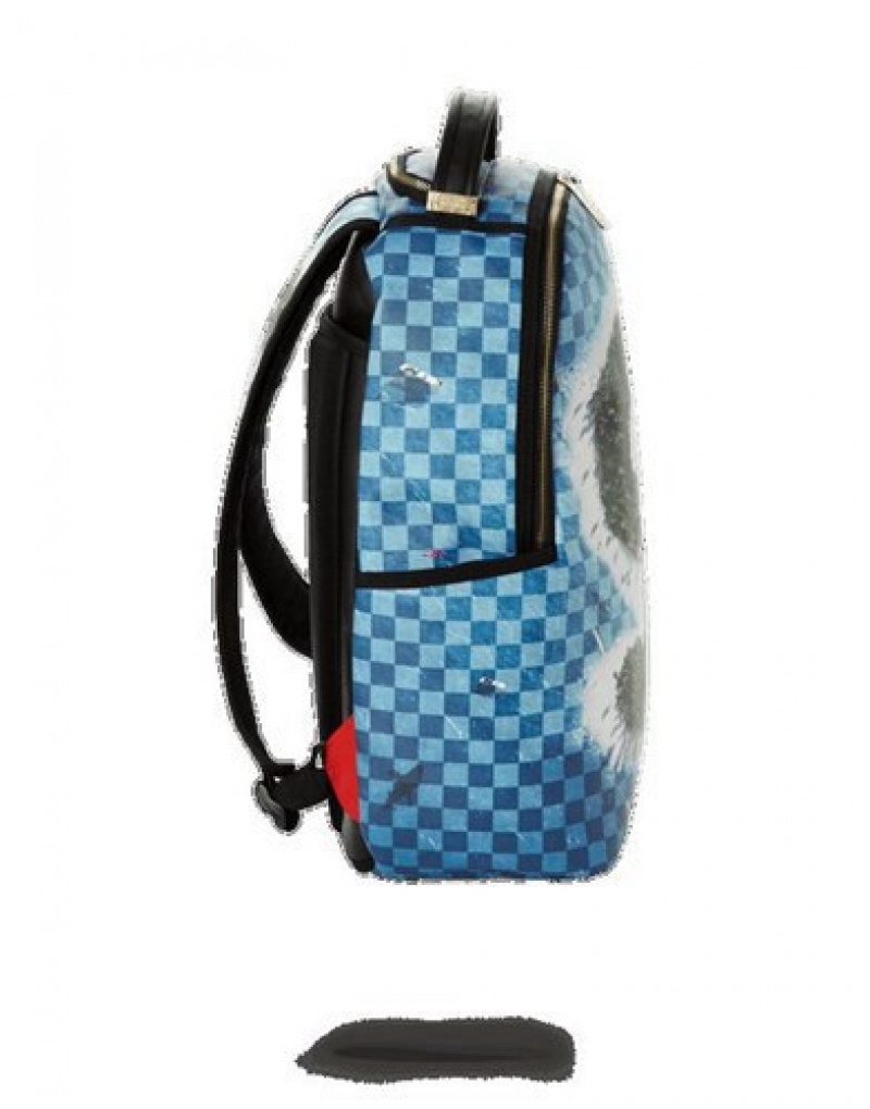 Blue Sprayground Money I Land Backpacks | 74138-UCYH