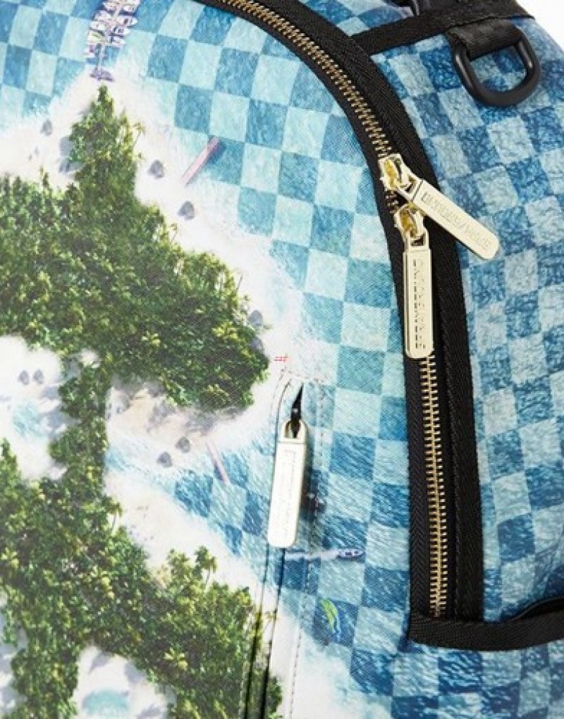 Blue Sprayground Money I Land Backpacks | 74138-UCYH