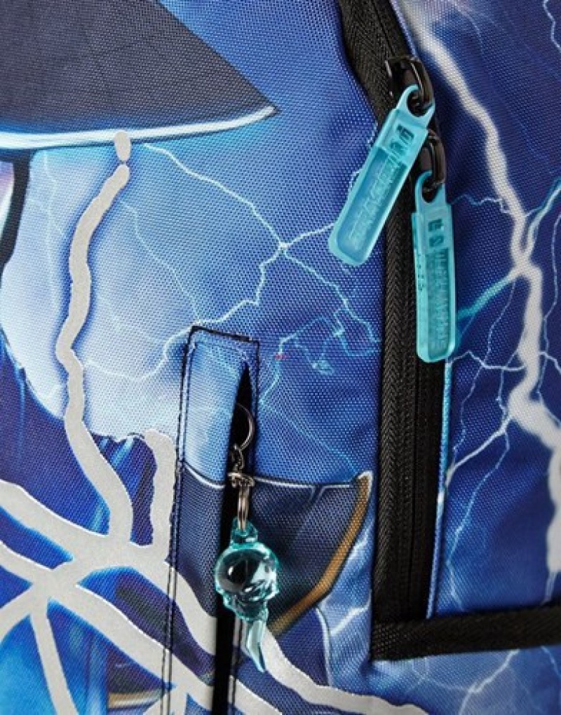 Blue Sprayground Mortal Kombat Raiden Sharkmouth (3m Reflective) Backpacks | 07346-FMRT