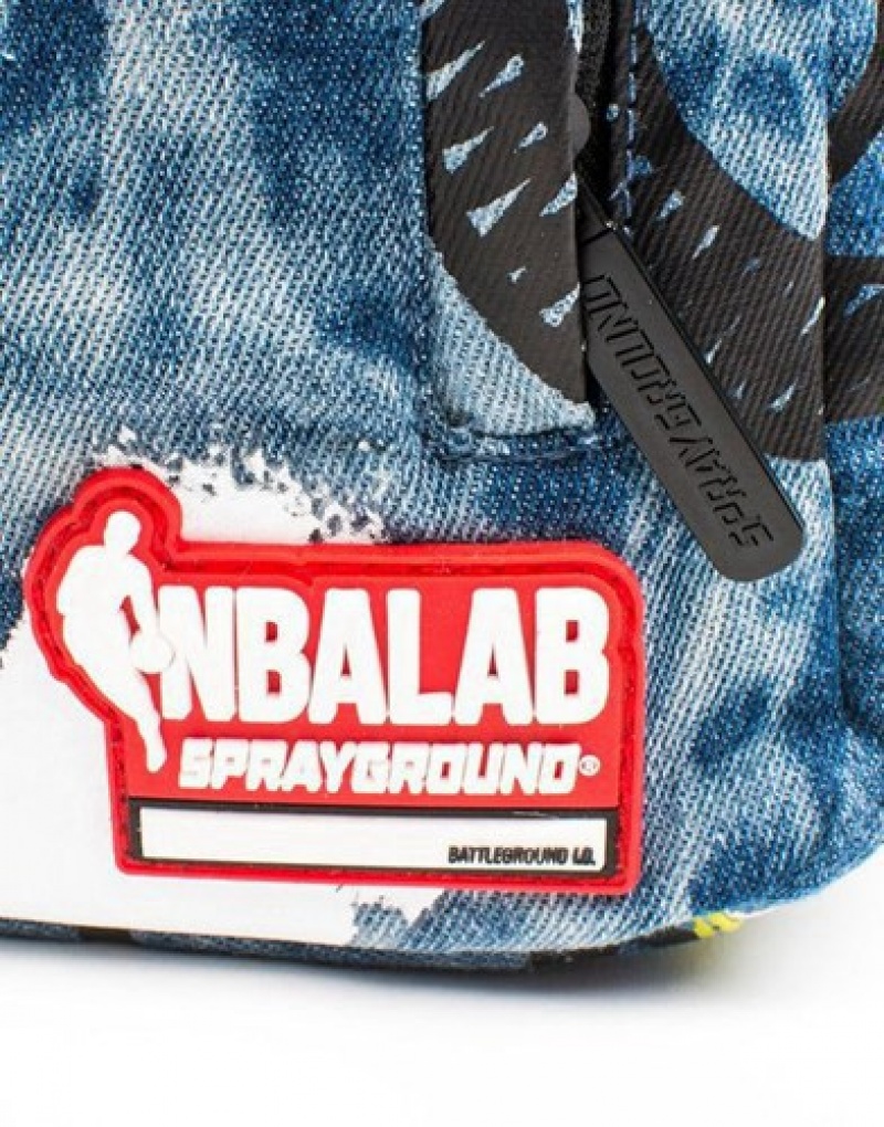 Blue Sprayground Nbalab Westbrook Denim Backpacks | 12598-KNJU