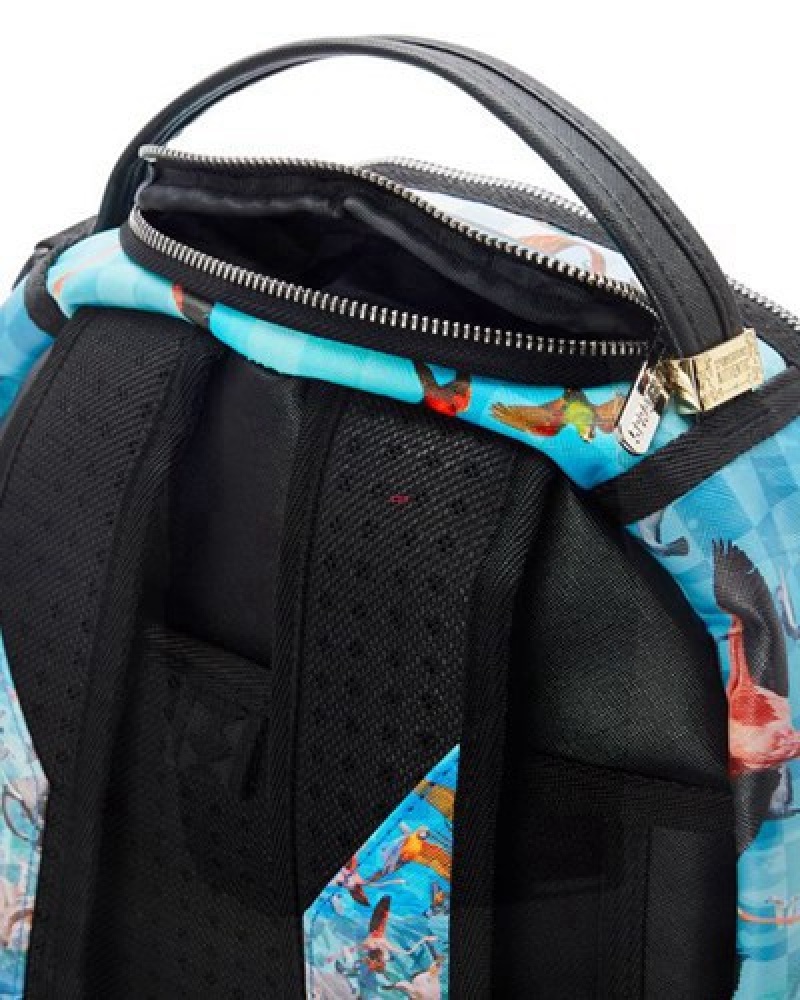 Blue Sprayground Noahs Sh-ark Dlxv Backpacks | 72840-VZGU