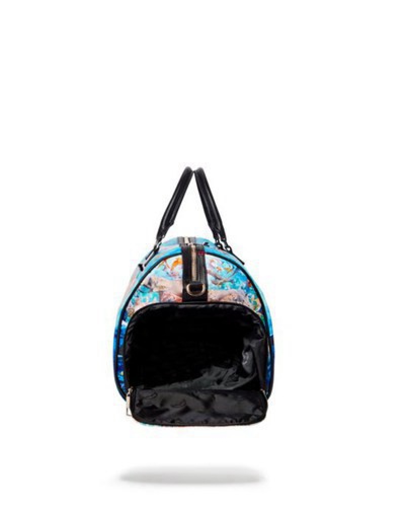 Blue Sprayground Noahs Sh-ark Large Duffle Bags | 15394-FUML