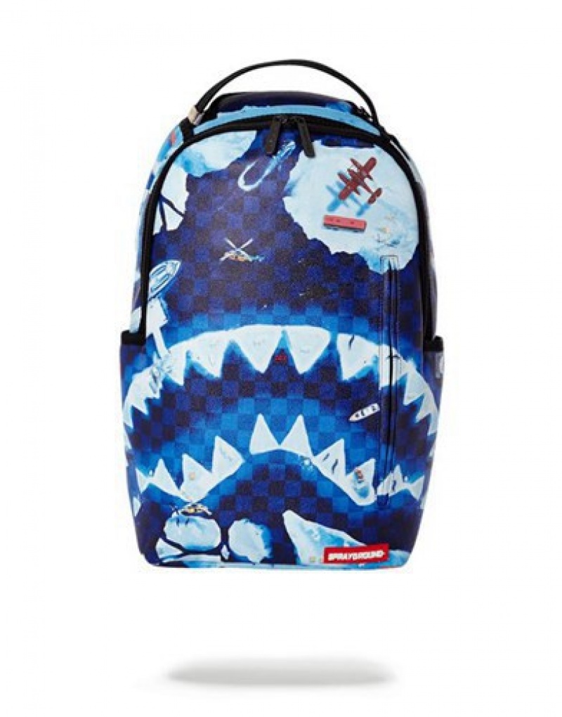 Blue Sprayground North Shark Backpacks | 85097-IYVX