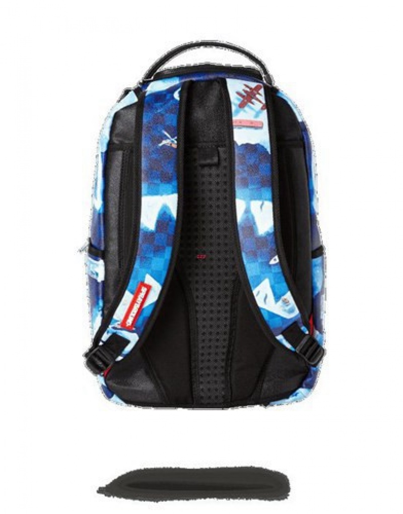 Blue Sprayground North Shark Backpacks | 85097-IYVX