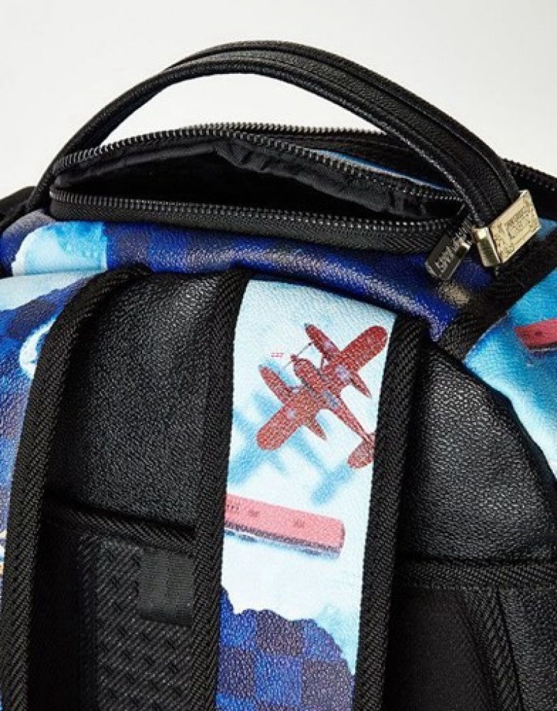 Blue Sprayground North Shark Backpacks | 85097-IYVX