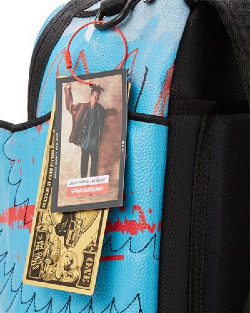 Blue Sprayground Official Basquiat Untitled (Fallen Angel) 1981 Wing (Dlxv) Backpacks | 71403-JAUD