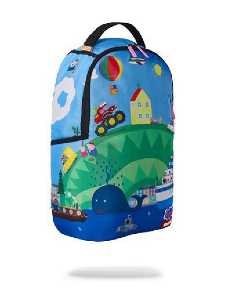 Blue Sprayground Peppa Pig (Dlxr) Backpacks | 02731-PTGV