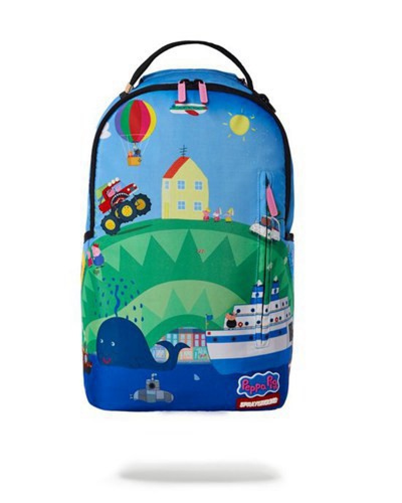 Blue Sprayground Peppa Pig (Dlxr) Backpacks | 02731-PTGV