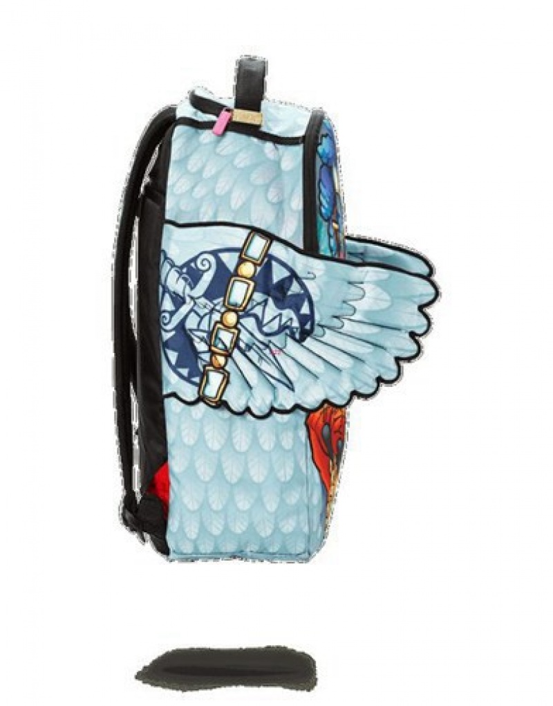 Blue Sprayground Pigeons In The Hood Backpacks | 85320-ZOUI