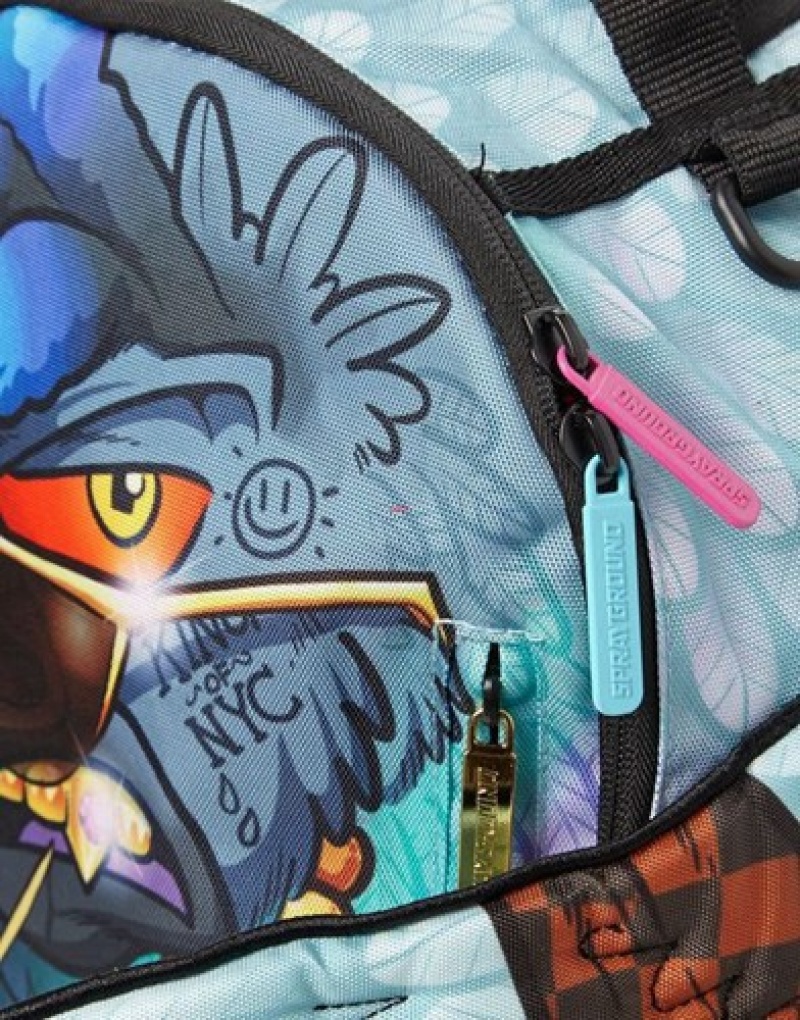 Blue Sprayground Pigeons In The Hood Backpacks | 85320-ZOUI