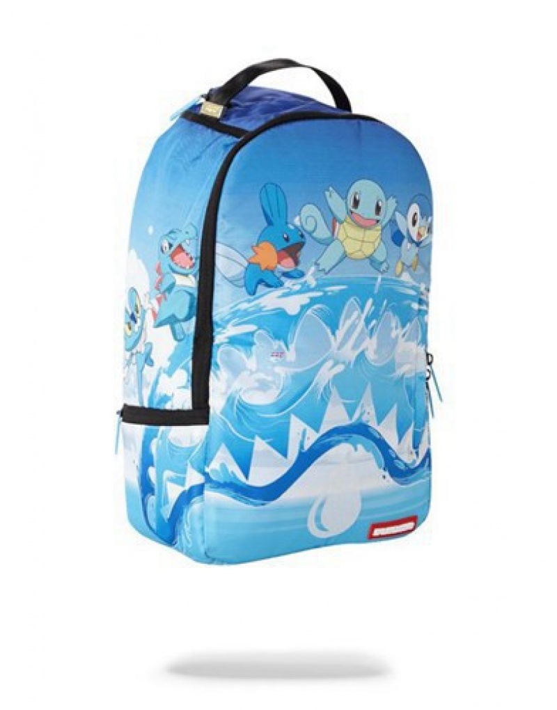 Blue Sprayground Pokemon Squirtle Water Shark Backpacks | 67301-LTPI