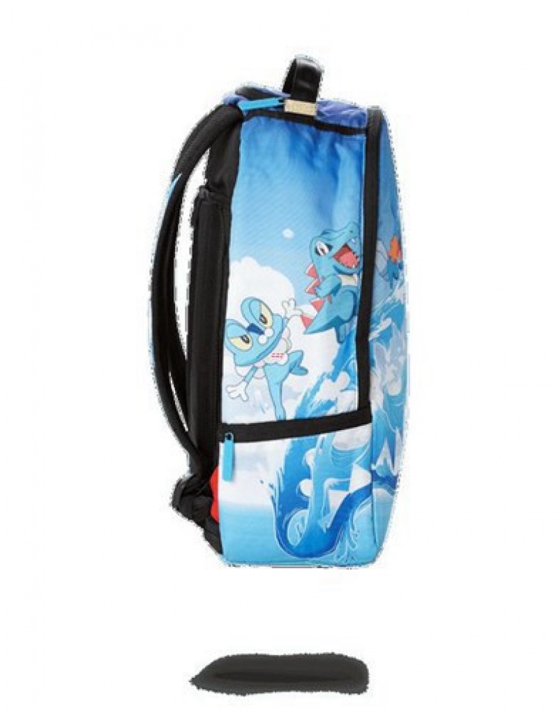 Blue Sprayground Pokemon Squirtle Water Shark Backpacks | 67301-LTPI