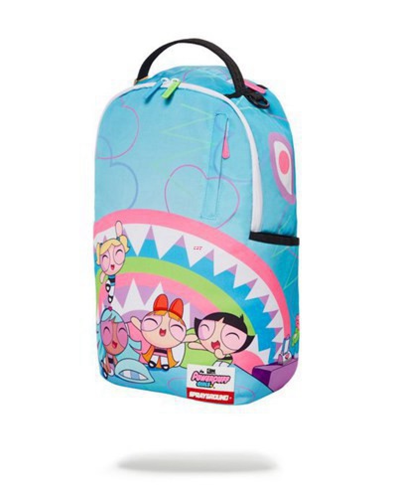 Blue Sprayground Powerpuff Girls 21 (Dlxr) Backpacks | 43029-RPGQ