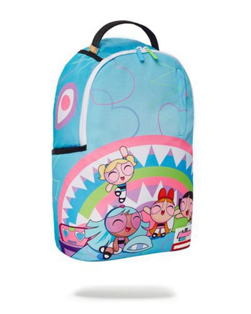 Blue Sprayground Powerpuff Girls 21 (Dlxr) Backpacks | 43029-RPGQ