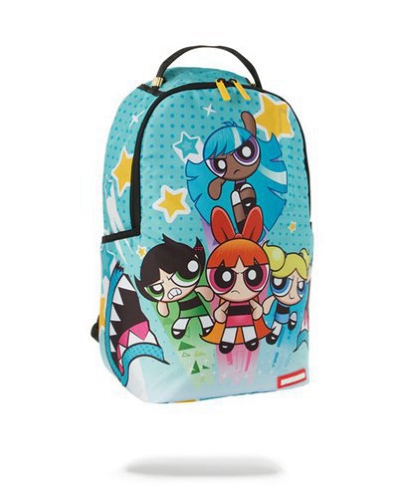 Blue Sprayground Powerpuff Girls Backpacks | 56891-GDXR