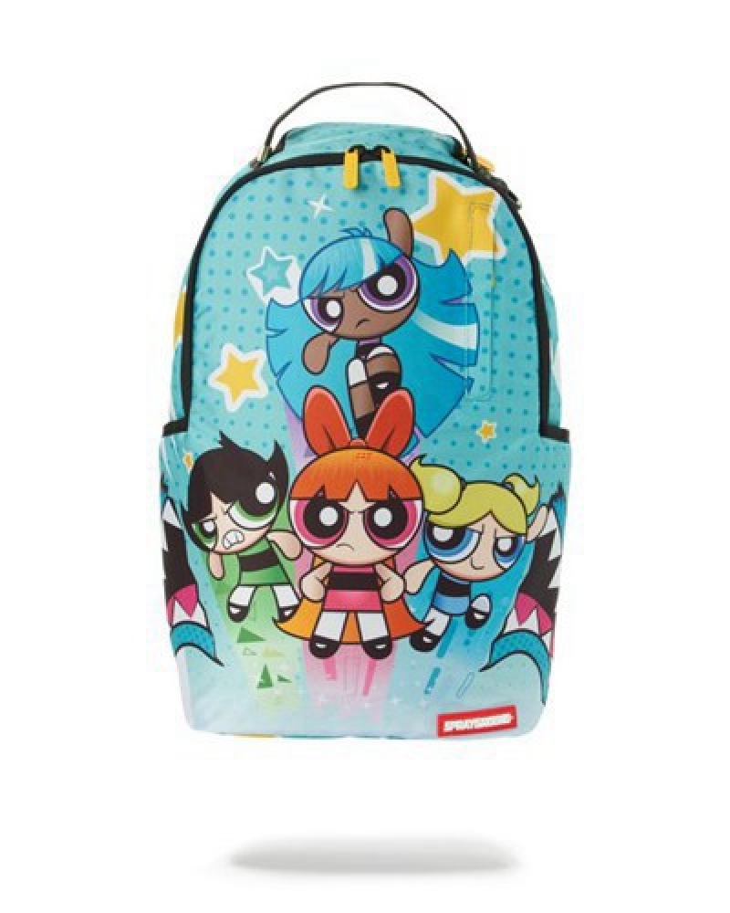 Blue Sprayground Powerpuff Girls Backpacks | 56891-GDXR